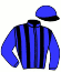 casaque portée par Mescam D. jockey du cheval de course ILE DU LARGE (FR), information pmu ZETURF
