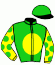 casaque portée par Vilchien A. jockey du cheval de course BOSQUENTIN, information pmu ZETURF