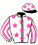 casaque portée par Lemaitre A. jockey du cheval de course ROUGE DESIR (FR), information pmu ZETURF