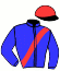 casaque portée par Velon Mlle M. jockey du cheval de course DORTHE, information pmu ZETURF