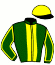casaque portée par D' Andigne O. jockey du cheval de course XOSPHERA, information pmu ZETURF