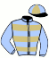 casaque portée par Zuliani A. jockey du cheval de course DUO D'ENFER, information pmu ZETURF