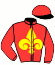 casaque portée par Benoist G. jockey du cheval de course GOLDEN HEART, information pmu ZETURF