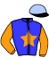 casaque portée par Zuliani L. jockey du cheval de course SAINT ANJOU, information pmu ZETURF