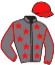 casaque portée par Gillot G. jockey du cheval de course LULU THICEMA, information pmu ZETURF