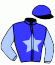 casaque portée par Nabet K. jockey du cheval de course PRIVATE JOKE, information pmu ZETURF