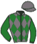 casaque portée par Liegeois Mlle R. jockey du cheval de course INKIOSTRO, information pmu ZETURF