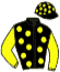 casaque portée par Barzalona M. jockey du cheval de course ZOUBAREVA, information pmu ZETURF