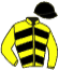 casaque portée par Rousset Y. jockey du cheval de course DEVILLA, information pmu ZETURF