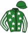 casaque portée par Madamet A. jockey du cheval de course JOYEUSE SAGE, information pmu ZETURF