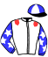 casaque portée par Marie Benj. jockey du cheval de course LAZULITE, information pmu ZETURF casaque portée par Marie Benj. jockey du cheval de course LAZULITE, information pmu ZETURF