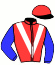 casaque portée par Claudic J. jockey du cheval de course SHOWERSOFBLESSING (FR), information pmu ZETURF