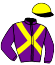 casaque portée par Valle Skar Mlle F. jockey du cheval de course BRIGANTINE (FR), information pmu ZETURF