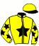 casaque portée par Desoutter Mlle N. jockey du cheval de course SAINT CHELY (FR), information pmu ZETURF