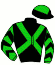 casaque portée par Mangione R. jockey du cheval de course FAYONA (FR), information pmu ZETURF