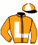 casaque portée par Pouchin A. jockey du cheval de course LEDNIKOV (GB), information pmu ZETURF