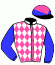 casaque portée par Mangione R. jockey du cheval de course BELLADONE SPIRIT (IE), information pmu ZETURF