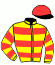 casaque portée par Peslier O. jockey du cheval de course DOM BERTRAND, information pmu ZETURF