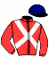 casaque portée par Trullier T. jockey du cheval de course HONIGMOND, information pmu ZETURF