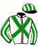 casaque portée par Vermeersch Mlle S. jockey du cheval de course ABRASSO, information pmu ZETURF