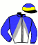 casaque portée par Veron F. jockey du cheval de course FRENCH CONTE, information pmu ZETURF