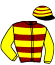 casaque portée par Dubourg K. jockey du cheval de course LIMPOPO HAS, information pmu ZETURF