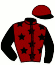 casaque portée par Zerourou J. jockey du cheval de course ONE CALL AWAY, information pmu ZETURF