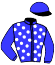 casaque portée par Zuliani L. jockey du cheval de course ROMANCIA, information pmu ZETURF