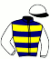 casaque portée par Reveley J. jockey du cheval de course I AM NO RISK, information pmu ZETURF