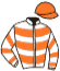 casaque portée par Nabet K. jockey du cheval de course IDEAL DE CIERGUES, information pmu ZETURF