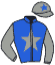casaque portée par Besnier H. jockey du cheval de course INVERINATE, information pmu ZETURF