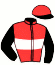 casaque portée par Kratochvil J. jockey du cheval de course ANGE PITOU, information pmu ZETURF