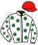 casaque portée par Zuliani L. jockey du cheval de course EARLY MIST, information pmu ZETURF