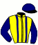 casaque portée par Ricart J. Y. jockey du cheval de course KARAVELLE, information pmu ZETURF