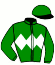 casaque portée par Dabouis A. jockey du cheval de course KROSS FINGERS, information pmu ZETURF