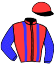 casaque portée par Audebert E. jockey du cheval de course HANDI DE LATOUR, information pmu ZETURF