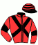 casaque portée par Cabre J. jockey du cheval de course PRUNELLI (FR), information pmu ZETURF