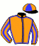 casaque portée par Desoutter Mlle N. jockey du cheval de course LORALINK (FR), information pmu ZETURF