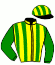 casaque portée par Roussel Ale. jockey du cheval de course BURKINA FASO (GB), information pmu ZETURF