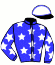 casaque portée par Koubiche L. jockey du cheval de course JADE DE CORDAY, information pmu ZETURF