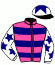 casaque portée par Pouchin A. jockey du cheval de course MONSIEUR GEORGE, information pmu ZETURF