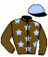 casaque portée par Sourice Mme Emi. jockey du cheval de course HELOISE DU RIS, information pmu ZETURF