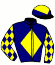 casaque portée par Veron F. jockey du cheval de course NEWDI BARELIERE (FR), information pmu ZETURF