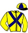 casaque portée par Sarabia Rodriguez D. A. jockey du cheval de course RIO DEL JACK, information pmu ZETURF