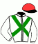 casaque portée par Foulon M. jockey du cheval de course JINTONIC PONTADOUR, information pmu ZETURF