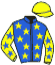 casaque portée par Mouesan H. jockey du cheval de course SOLAIRE, information pmu ZETURF casaque portée par Mouesan H. jockey du cheval de course SOLAIRE, information pmu ZETURF