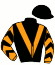 casaque portée par Bails Mlle L. jockey du cheval de course BLACK CESS (FR), information pmu ZETURF