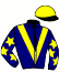 casaque portée par Boudot P. C. jockey du cheval de course JUSTUS (IE), information pmu ZETURF
