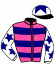 casaque portée par Lotout P. jockey du cheval de course COMBAT DES TRENTE (FR), information pmu ZETURF