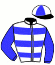 casaque portée par Benoist G. jockey du cheval de course PEACHES (DE), information pmu ZETURF
